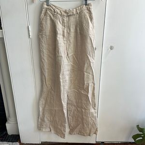NWT Zara wide leg linen pants in Sand